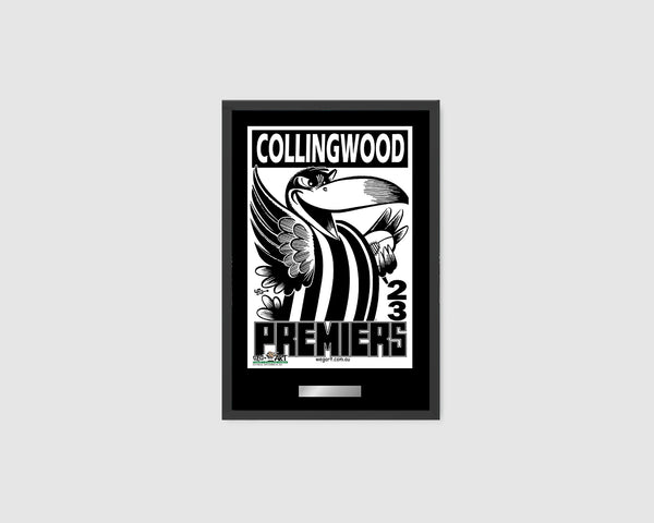 DELUXE COLLINGWOOD MAGPIES OFFICIAL WEG ART 2023 FRAMED POSTER