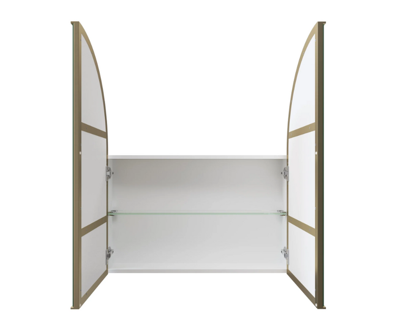 Arch Mirror Cabinet 860 X 760 MM - Satin Brass