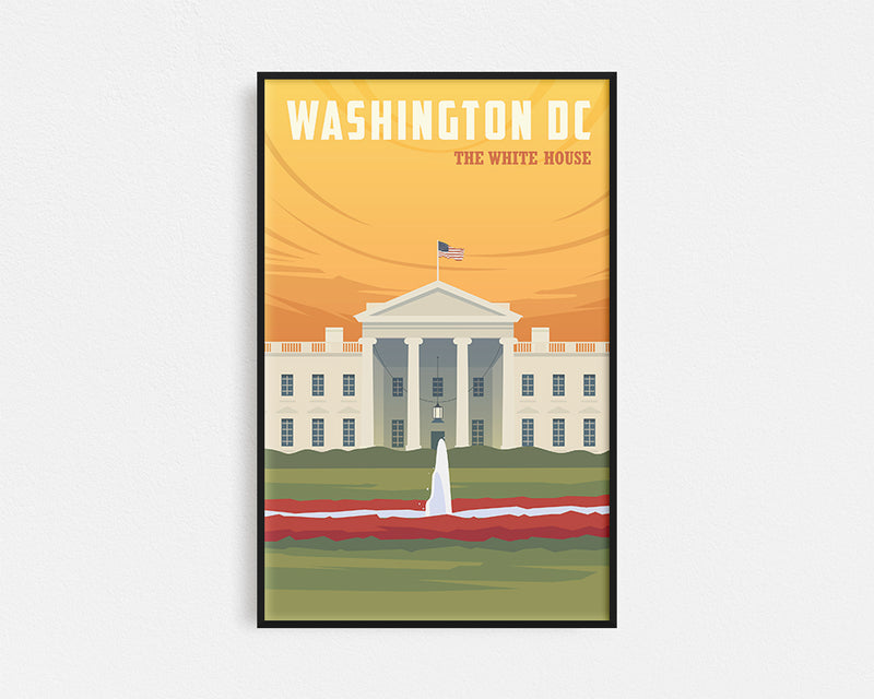 Travel Series - Washington DC, The White House Framed Wall Art
