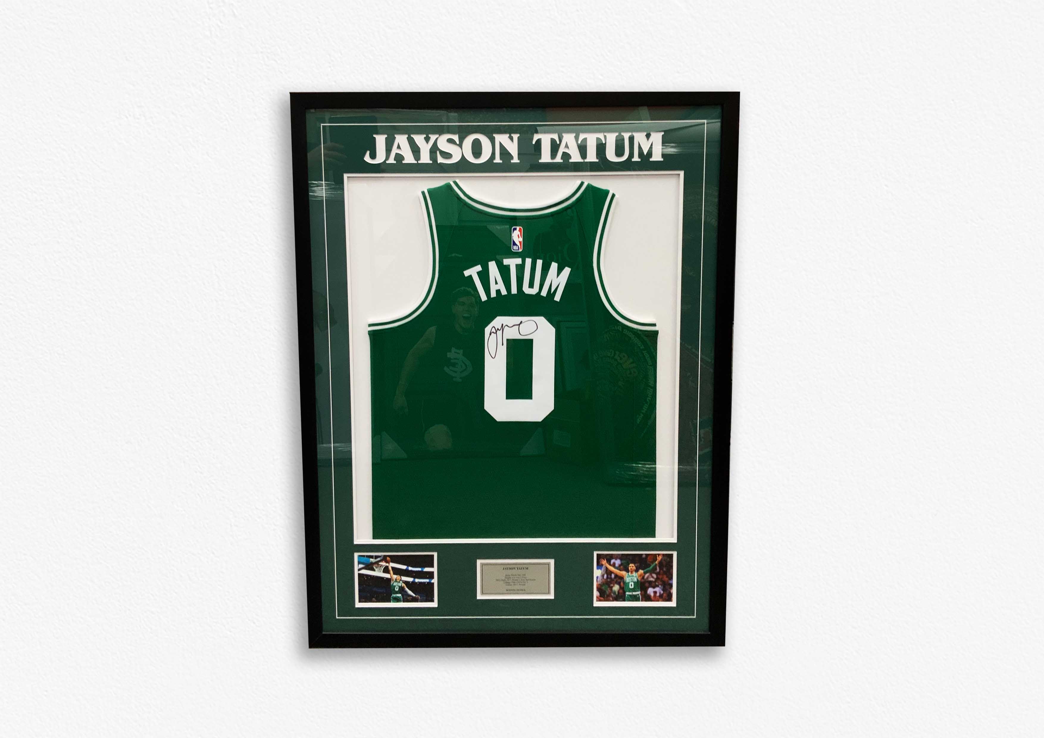 jayson tatum autographed jersey framed