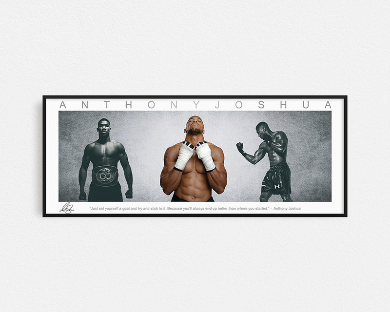 Anthony Joshua Panoramic Collage Print Signed Framed Wings
