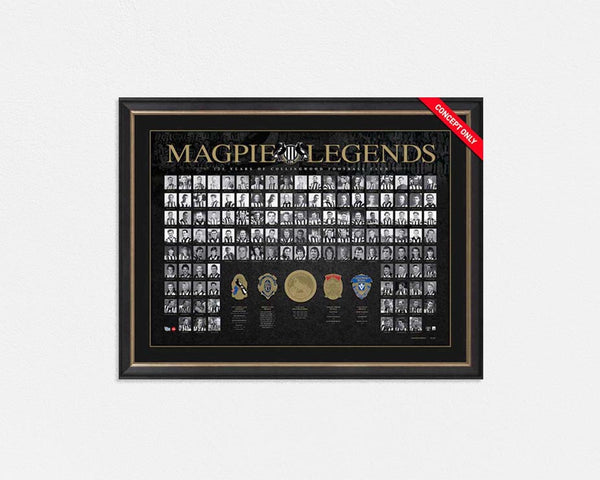 Collingwood Magpies "Legends" 125th Anniversary Deluxe Sports Print, Framed