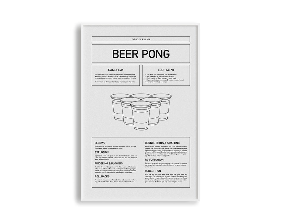 Poster Hub Beer Pong Rules