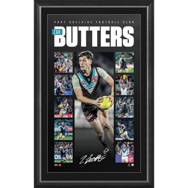 Port Adelaide – Zak Butters Signed & Framed Vertiramic