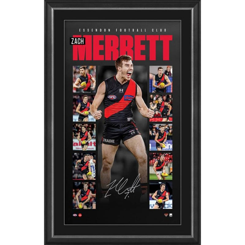 Essendon Bombers – Zach Merrett Signed & Framed Vertiramic