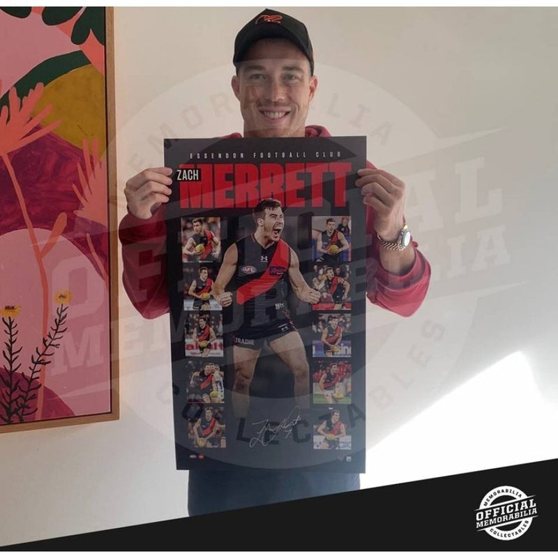 Essendon Bombers – Zach Merrett Signed & Framed Vertiramic