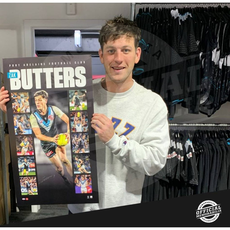 Port Adelaide – Zak Butters Signed & Framed Vertiramic