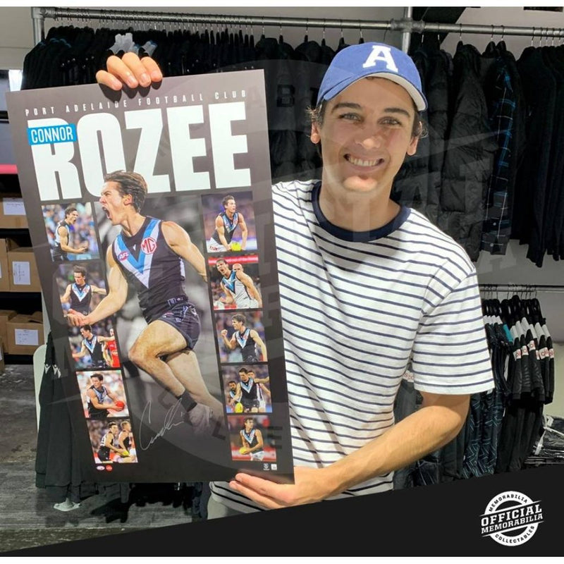 Port Adelaide – Connor Rozee Signed & Framed Vertiramic