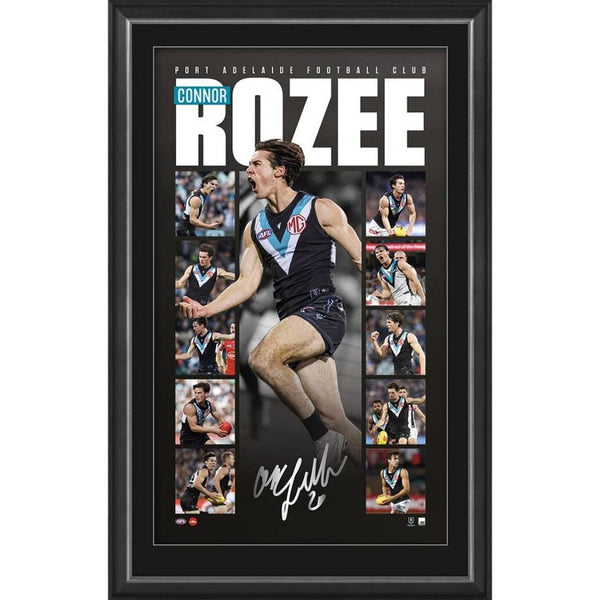 Port Adelaide – Connor Rozee Signed & Framed Vertiramic