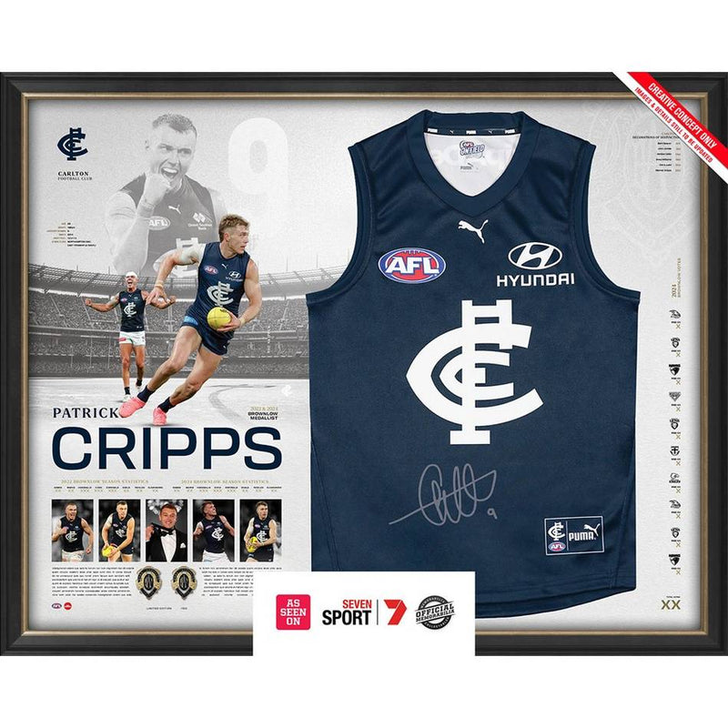 Patrick Cripps 2024 Brownlow Medal Signed Guernsey