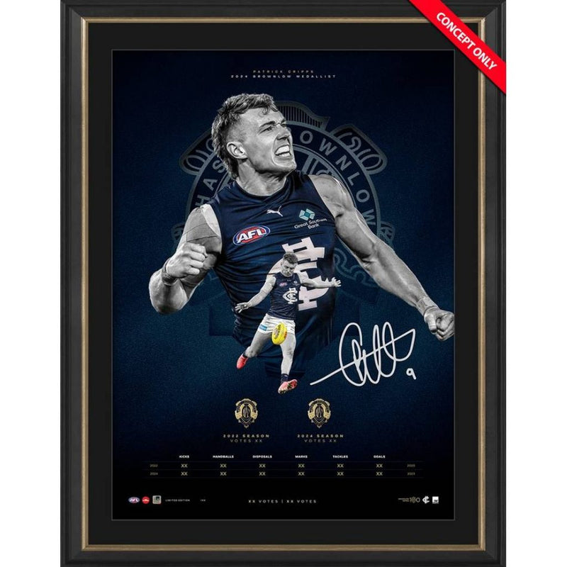 Patrick Cripps 2024 Brownlow Medal Signed Lithograph