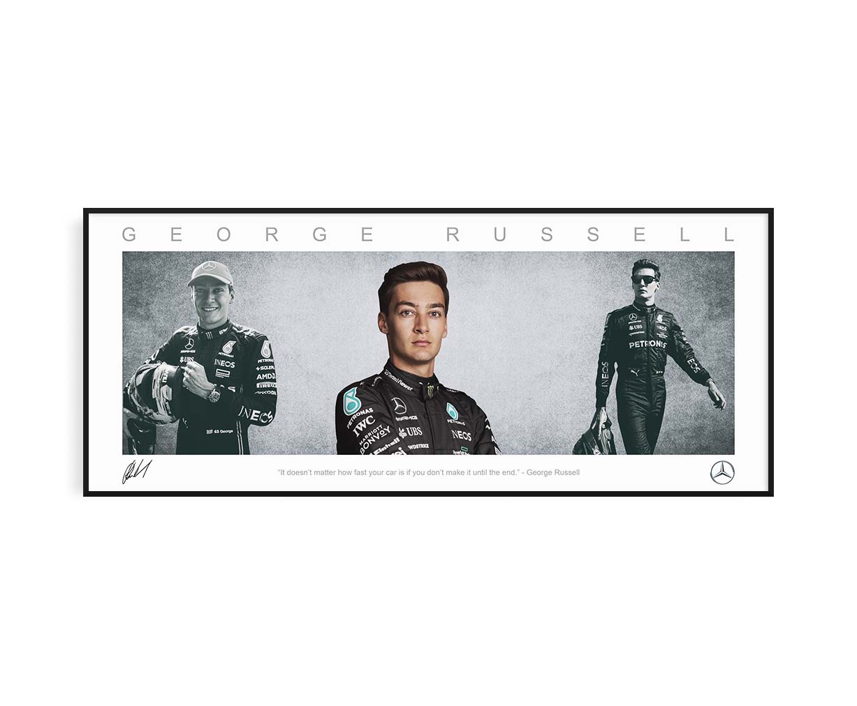 Framed George Russell Panoramic Collage Print