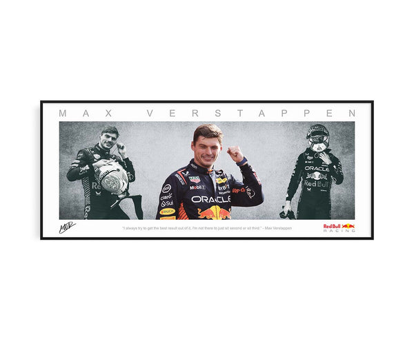 MAX VERSTAPPEN PANORAMIC COLLAGE PRINT SIGNED FRAMED WINGS