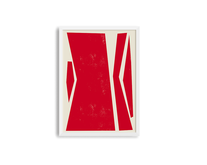 Abstract Squares Center Red