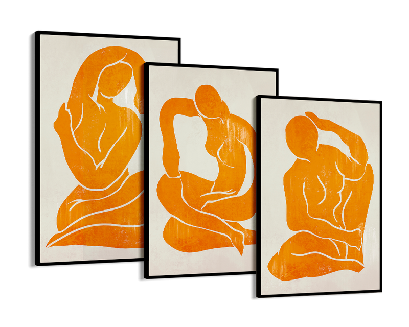 Orange Trio Set - Figure Print