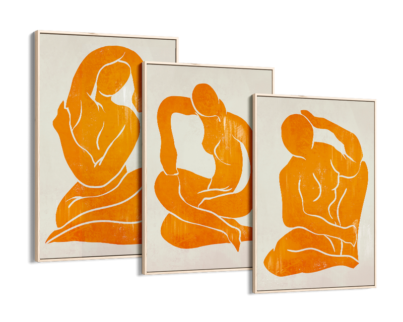 Orange Trio Set - Figure Print