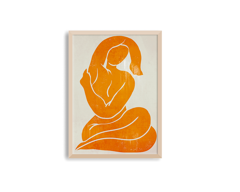 Orange Figure Print 1