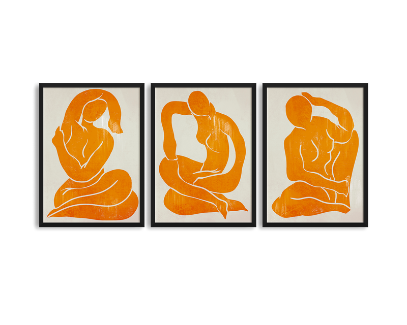 Orange Trio Set - Figure Print