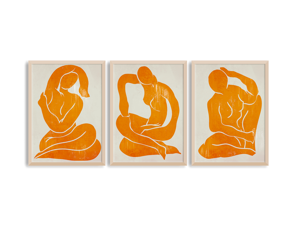 Orange Trio Set - Figure Print