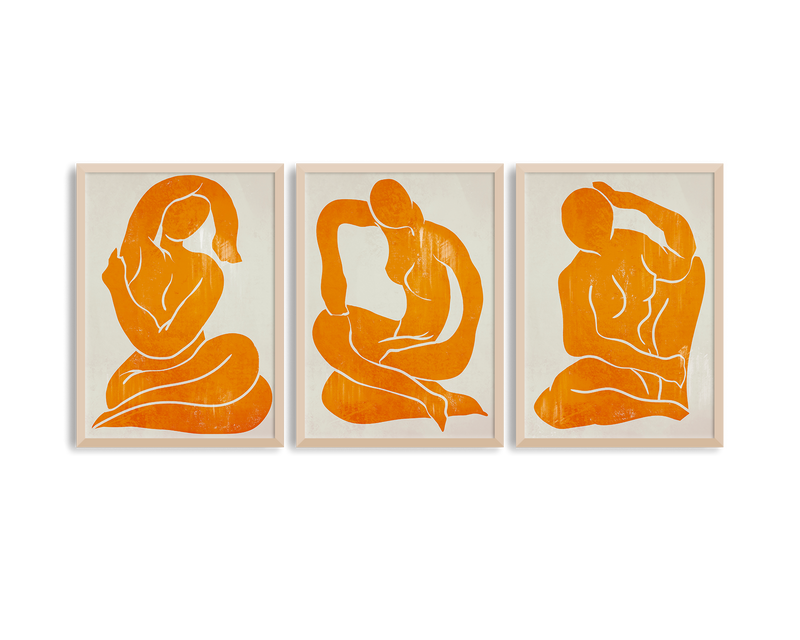 Orange Trio Set - Figure Print