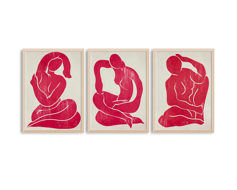 Red Trio Set - Figure Print