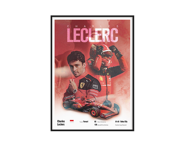 Charles Leclerc Vintage F1 Print