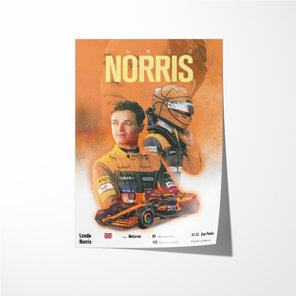 Lando Norris Vintage F1 Print