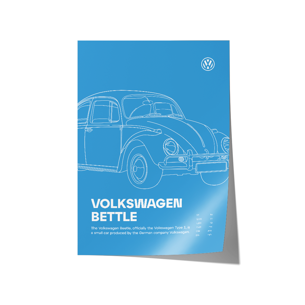 Car Print Volkswagen Beetle 02 - Modern Wall Art Australia