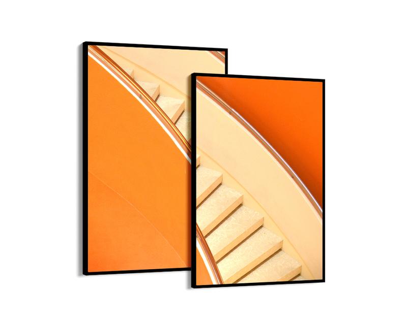 Orange Stairs Set Includes Two Prints