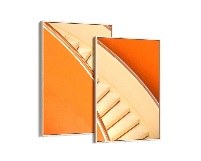 Orange Stairs Set Includes Two Prints