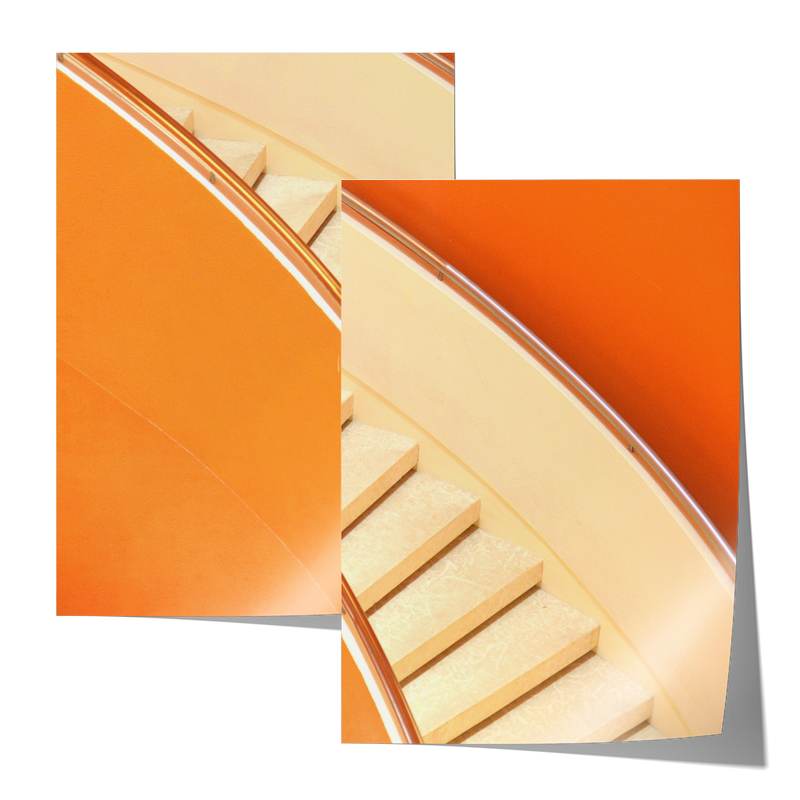 Orange Stairs Set Includes Two Prints