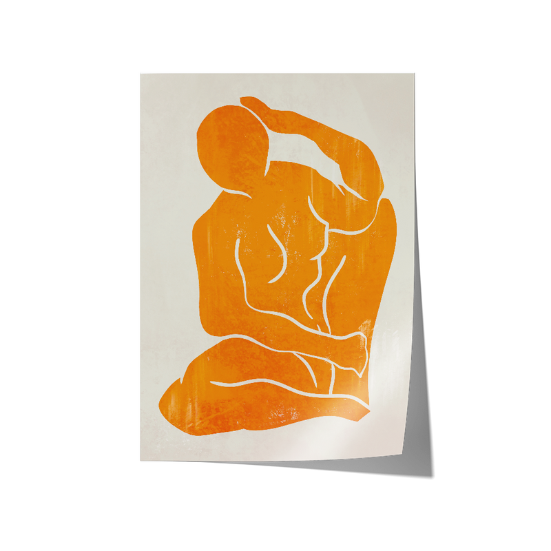 Orange Figure Print 3