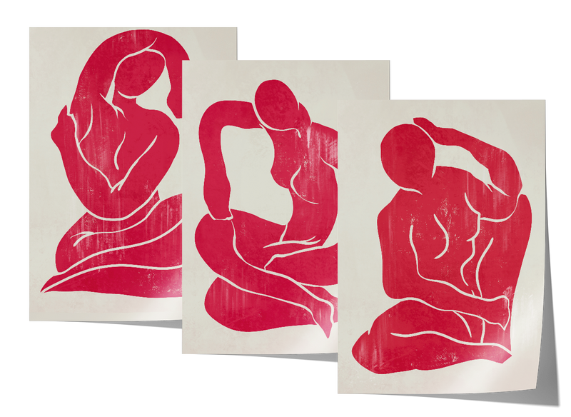 Red Trio Set - Figure Print