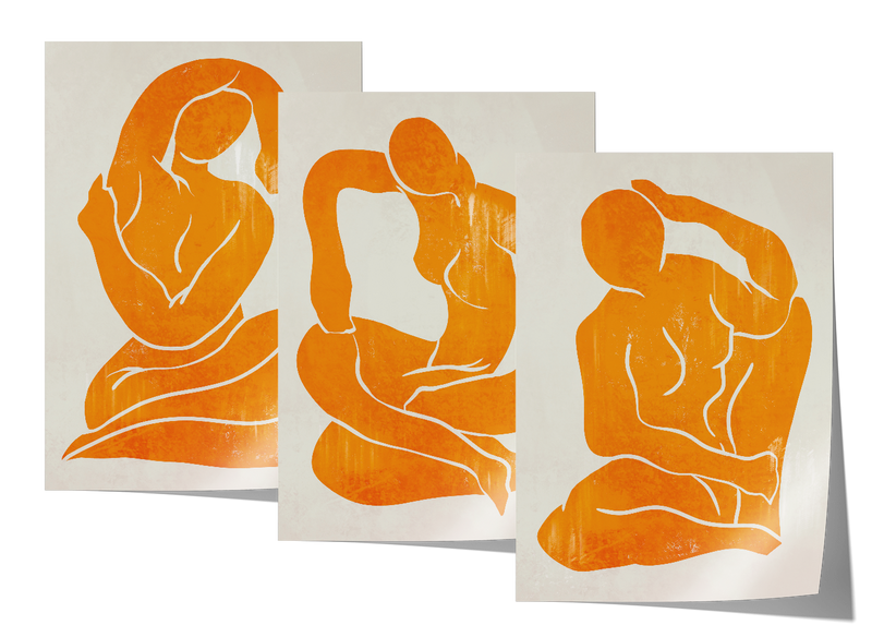 Orange Trio Set - Figure Print