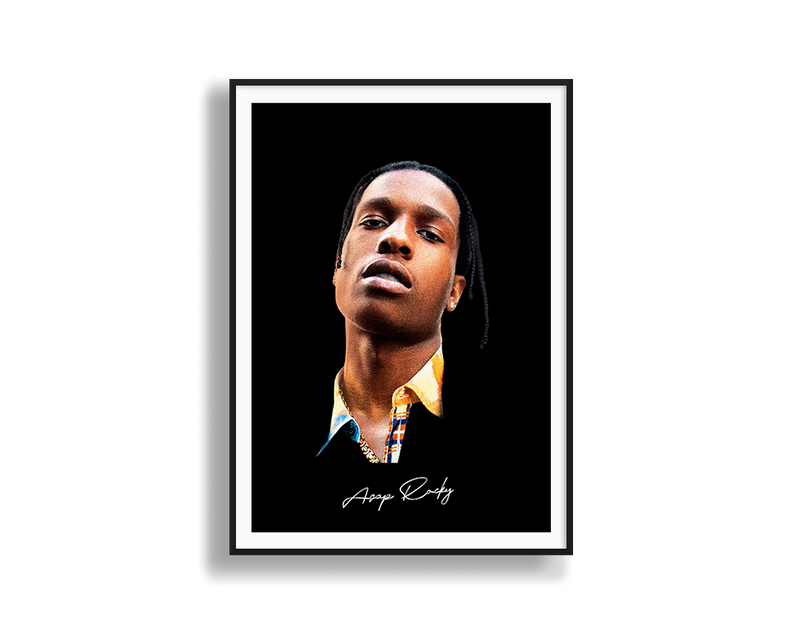 Big Head Retro ASAP Rocky Black Portrait