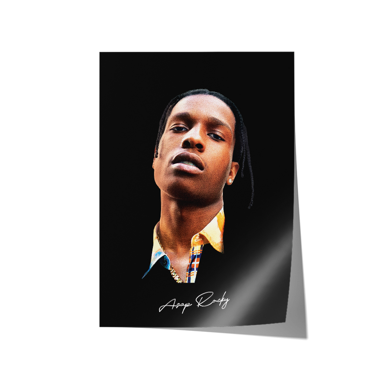 Big Head Retro ASAP Rocky Black Portrait