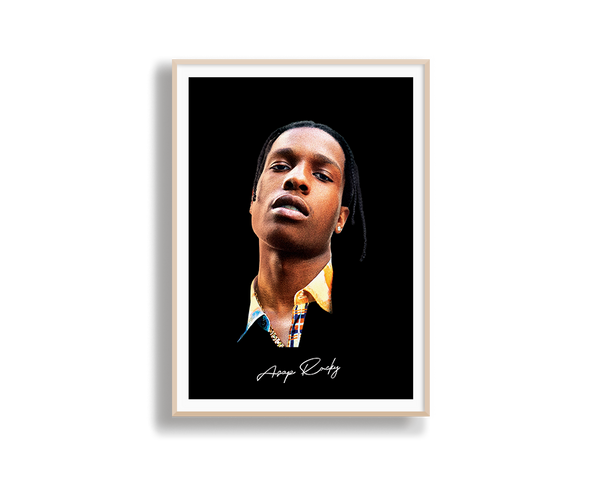 Big Head Retro ASAP Rocky Black Portrait