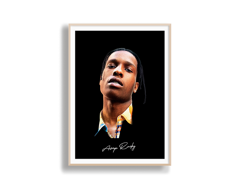 Big Head Retro ASAP Rocky Black Portrait