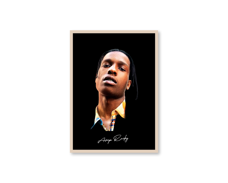 Big Head Retro ASAP Rocky Black Portrait