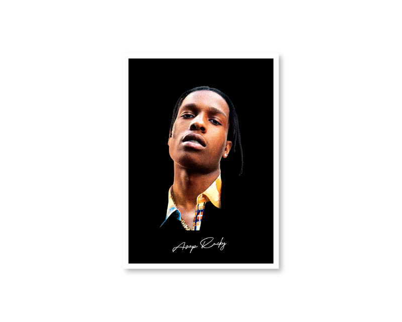 Big Head Retro ASAP Rocky Black Portrait