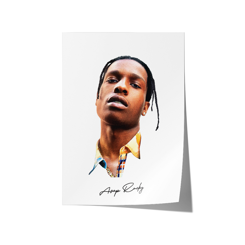 Big Head Retro ASAP Rocky White Portrait