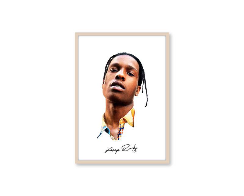 Big Head Retro ASAP Rocky White Portrait