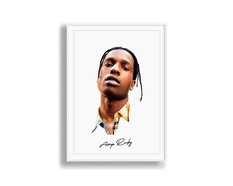 Big Head Retro ASAP Rocky White Portrait