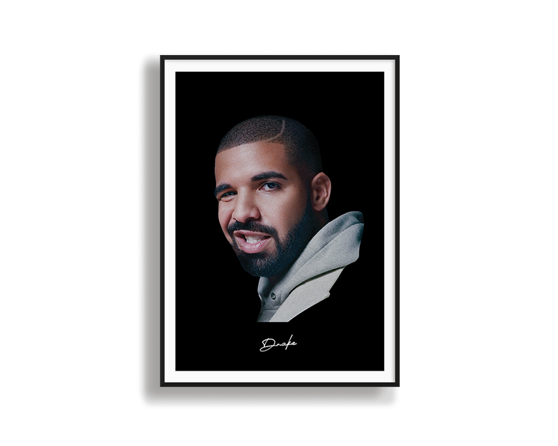 Big Head Retro Drake Black Portrait