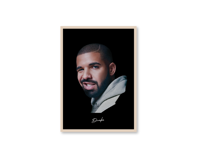 Big Head Retro Drake Black Portrait