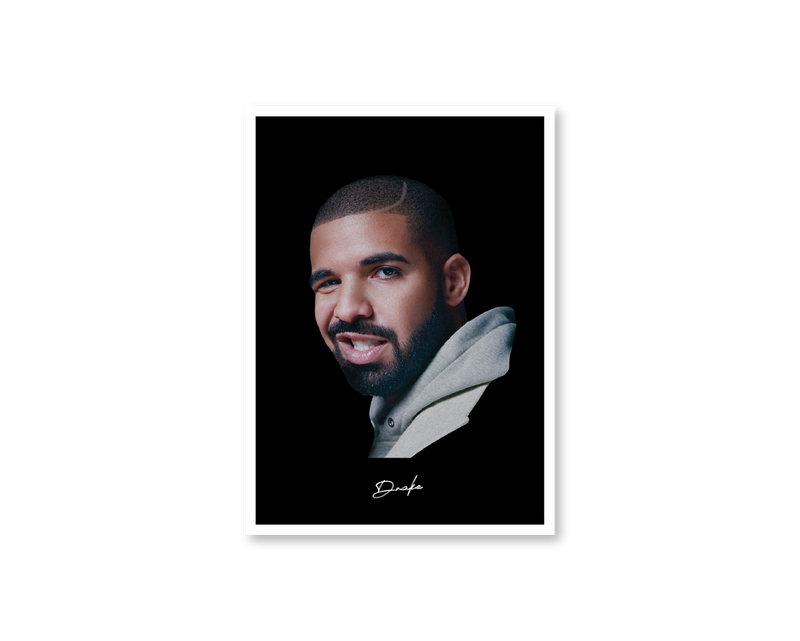 Big Head Retro Drake Black Portrait