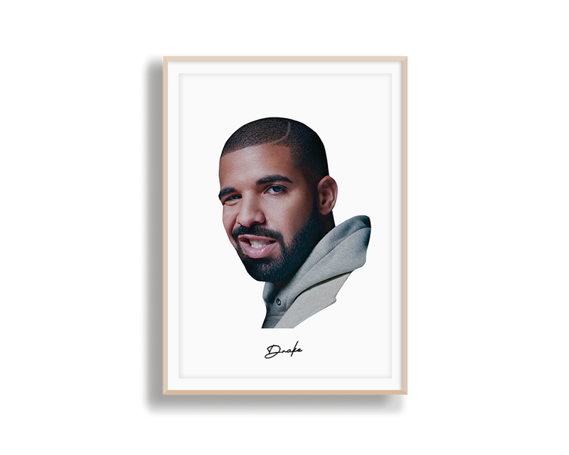 Big Head Retro Drake White Portrait