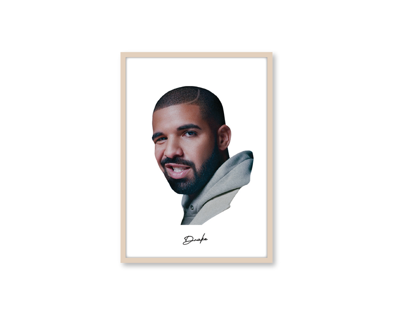 Big Head Retro Drake White Portrait