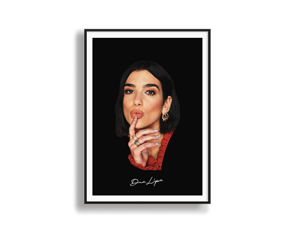 Big Head Retro Dua Lipa Black Portrait