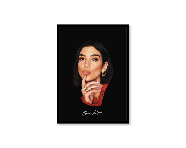 Big Head Retro Dua Lipa Black Portrait